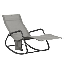 Chaise longue Acier et textilène Gris