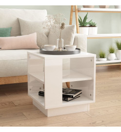 Table basse Blanc brillant 40x40x43 cm Bois d'ingénierie