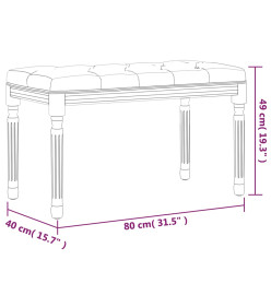 Banc Noir 80x40x49 cm Velours