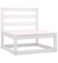 Salon de jardin 3 pcs avec coussins Blanc Bois de pin massif