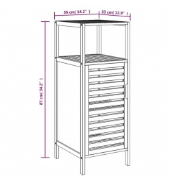 Armoire de salle de bain avec étagère 36x33x87 cm bambou