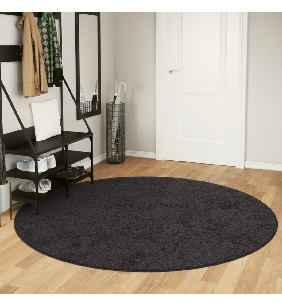 Tapis lavable anthracite Ø 200 cm antidérapant Tapis lavable anthracite Ø 200 cm antidérapant