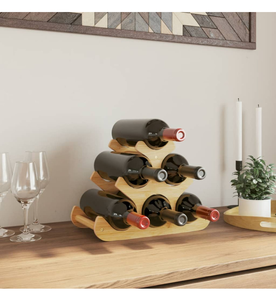 Casier à vin pour 6 bouteilles 35x18x25,5 cm bambou Casier à vin pour 6 bouteilles 35x18x25,5 cm bambou