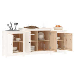 Buffet Blanc 164x37x68 cm Bois massif de pin