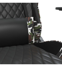 Chaise de jeu de massage repose-pied Noir&Camouflage Similicuir