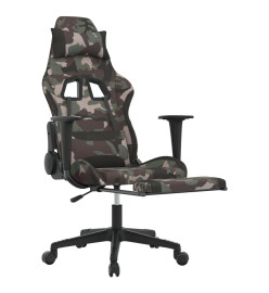 Chaise de jeu avec repose-pied Camouflage et noir Tissu