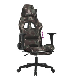 Chaise de jeu avec repose-pied Camouflage et noir Tissu