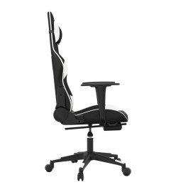 Chaise de jeu de massage avec repose-pied Noir&Blanc Similicuir