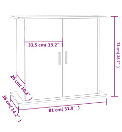 Support pour aquarium sonoma gris 81x36x73 cm bois d'ingénierie