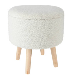 Home&Styling Tabouret de rangement Ø35x40 cm blanc ivoire