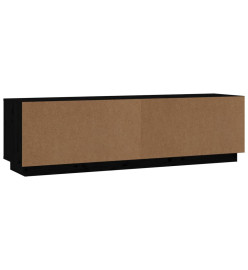 Meuble TV Noir 140x35x40 cm Bois de pin massif