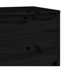 Meuble TV Noir 140x35x40 cm Bois de pin massif