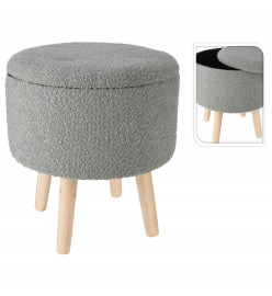 Home&Styling Tabouret de rangement Ø35x40 cm gris clair