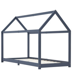 Cadre de lit d'enfant Gris  Bois de pin massif 90 x 200 cm
