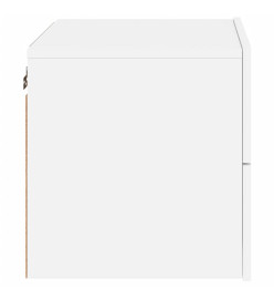 Table de chevet murale avec lumières LED blanc