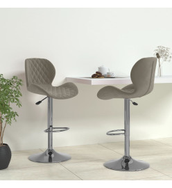 Tabourets de bar lot de 2 gris clair velours
