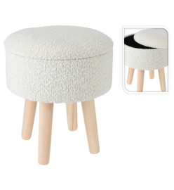 Home&Styling Tabouret de rangement Ø28,7x33,8 cm blanc ivoire