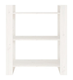 Bibliothèque/Séparateur de pièce Blanc 80x35x91 cm Pin solide