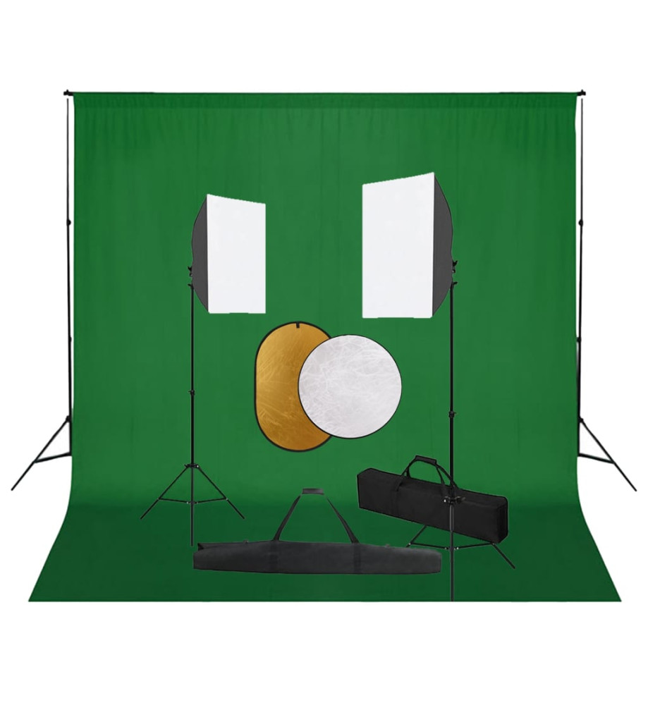 Kit de studio photo boîtes à lumière toile de fond réflecteur