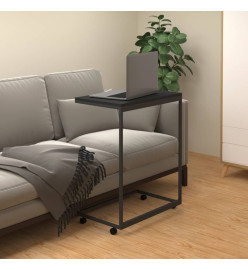 Table d'appoint avec roues Noir 55x35x70 cm Bois d'ingénierie