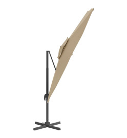 Parasol cantilever à double toit Taupe 400x300 cm