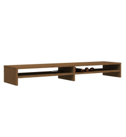 Support de moniteur Marron miel 100x24x13 cm Bois de pin solide