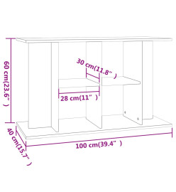 Support pour aquarium chêne fumé 100x40x60 cm bois d'ingénierie