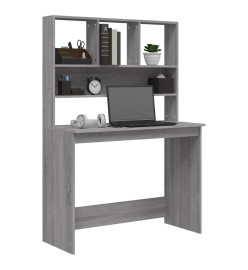 Bureau avec étagères Sonoma gris 102x45x148cm Bois d'ingénierie