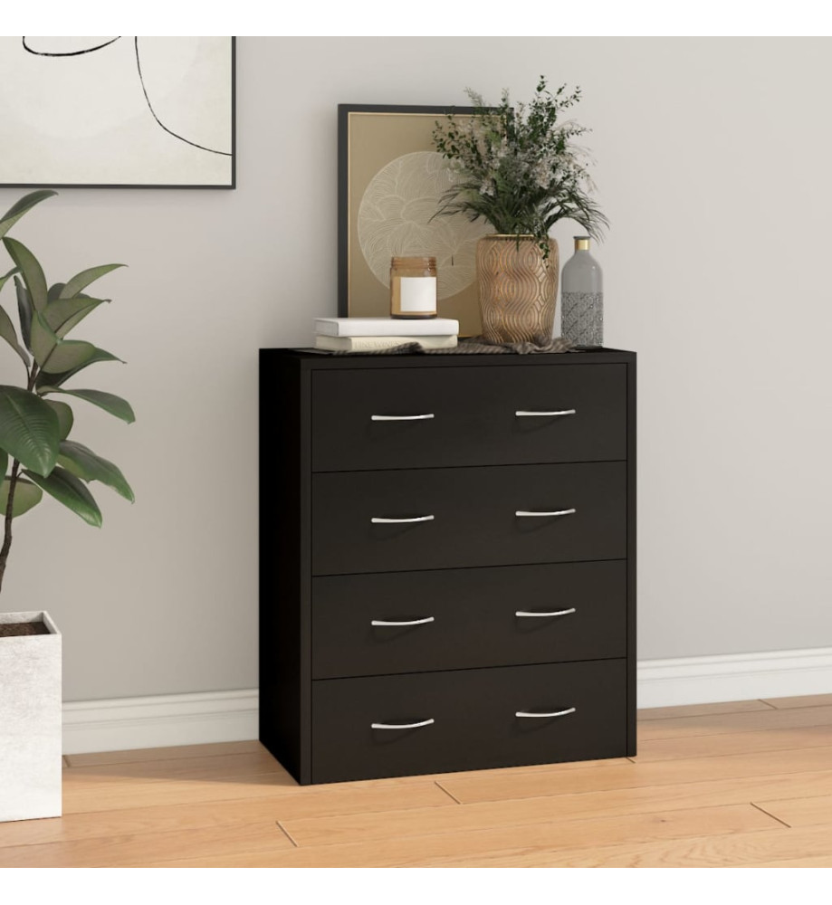 Buffet avec 4 tiroirs 60x30,5x71 cm Noir Buffet avec 4 tiroirs 60x30,5x71 cm Noir