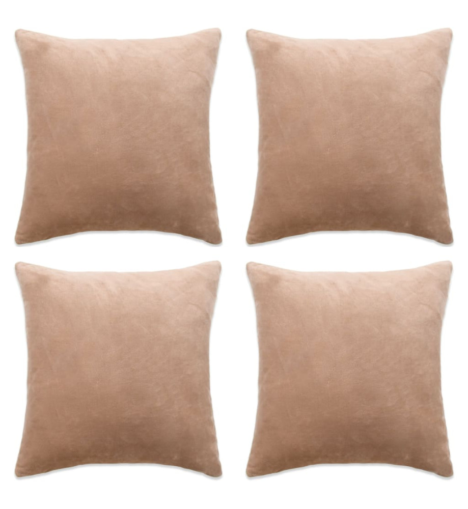 Housses de coussin 4 pcs Tissu 40x40 cm Beige