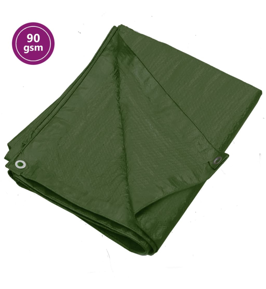 Bâche 90 g/m² 6x12 m Vert PEHD