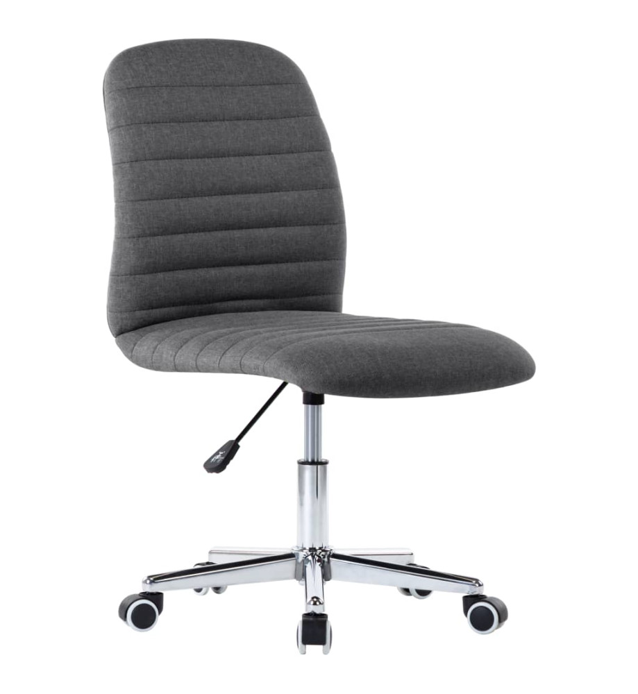 Chaise pivotante de bureau Gris foncé Tissu