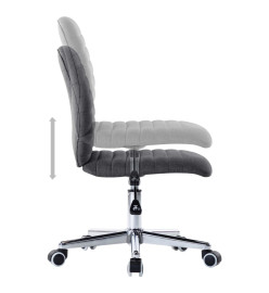 Chaise pivotante de bureau Gris foncé Tissu