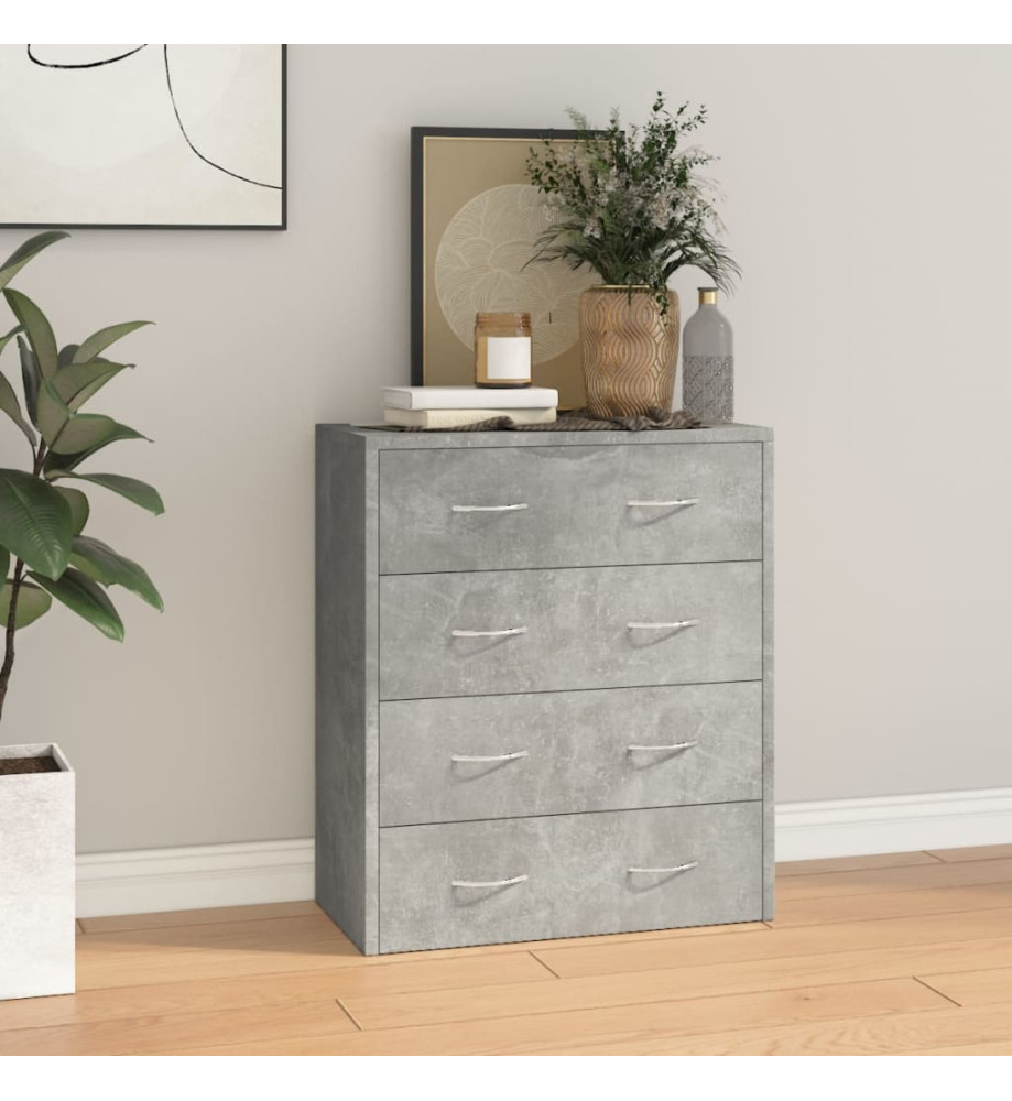 Buffet avec 4 tiroirs 60x30,5x71 cm Gris béton Buffet avec 4 tiroirs 60x30,5x71 cm Gris béton