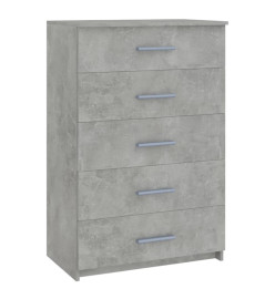 Commode Gris béton 71x35x108 cm Aggloméré