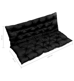 Coussin pour balancelle Noir et gris 120 cm Tissu