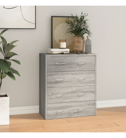 Buffet avec 4 tiroirs 60x30,5x71 cm Sonoma gris