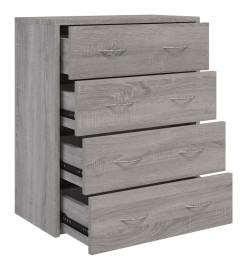 Buffet avec 4 tiroirs 60x30,5x71 cm Sonoma gris