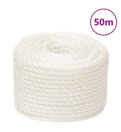 Corde de travail Blanc 10 mm 50 m polypropylène