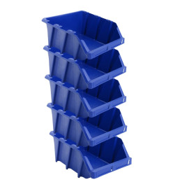 Bac de rangement empilable 35 pcs 218x360x156 mm Bleu