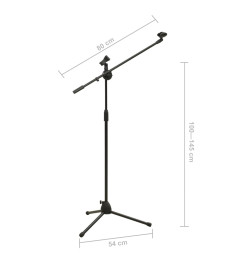 Pied de microphone à trépied avec double porte-pince