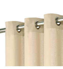 Rideaux avec anneaux en métal 2 pcs Coton 140x245 cm Beige