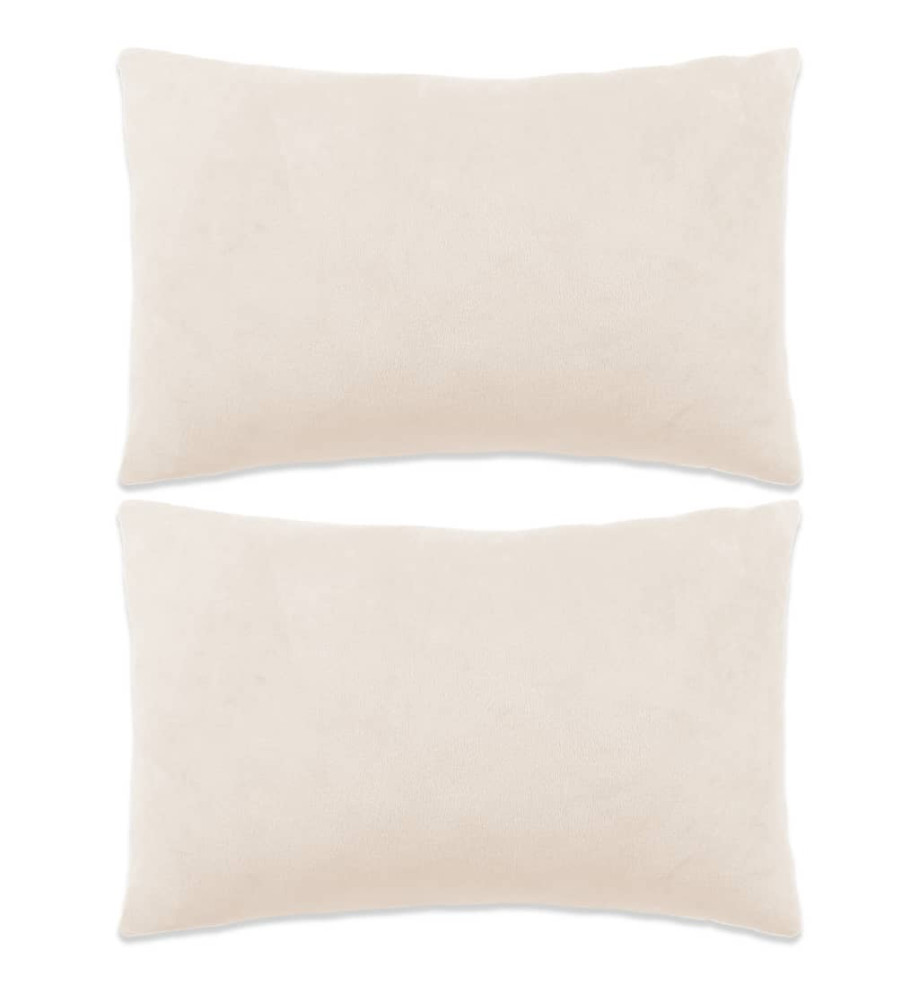 Coussins 2 pcs Tissu 40x60 cm Blanc cassé