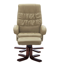 Fauteuil inclinable avec repose-pied Cappuccino Similicuir