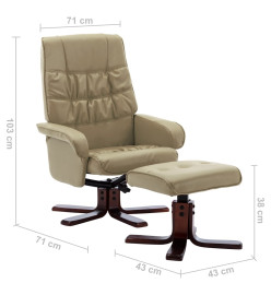 Fauteuil inclinable avec repose-pied Cappuccino Similicuir