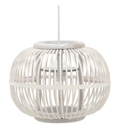 Lampe suspendue Blanc Osier 40 W 30x22 cm Globe E27