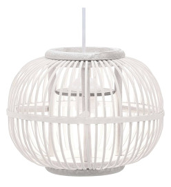 Lampe suspendue Blanc Osier 40 W 30x22 cm Globe E27