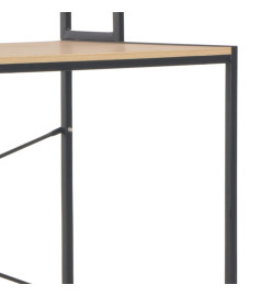 Bureau d'ordinateur Noir et chêne 120 x 60 x 138 cm