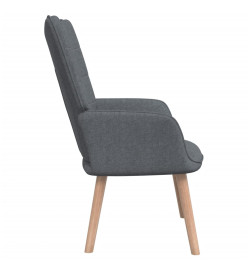 Chaise de relaxation avec tabouret Gris foncé Tissu