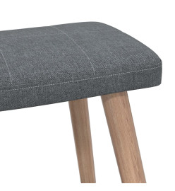 Chaise de relaxation avec tabouret Gris foncé Tissu